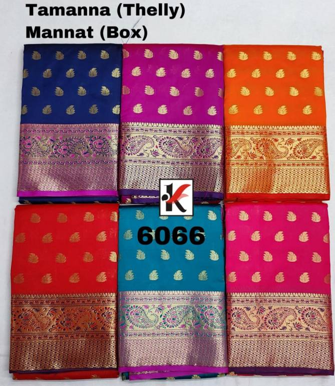 Tamanna 6066 Latest Fancy Designer Casual Wear Printed With Border Silk Saree Collection